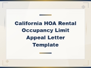 California Hoa Rental Occupancy Limit Appeal Letter