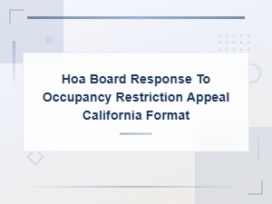 Hoa Board Response to Occupancy Restriction Appeal