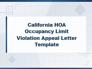 California Hoa Occupancy Violation Appeal Template