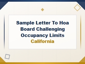 Sample Letter to Challenge Hoa Occupancy Limits