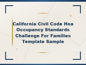 Challenging Hoa Occupancy Rules Under California Civil Code