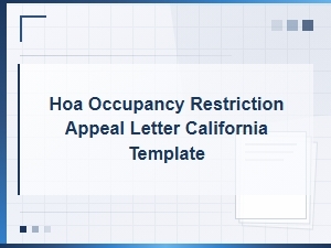 California Hoa Occupancy Restriction Appeal Letter Template