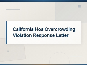 Responding to an Hoa Overcrowding Violation in California