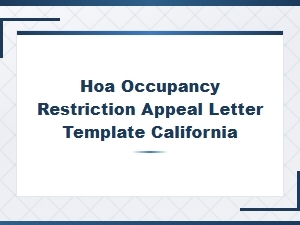 How to Appeal an Hoa Occupancy Restriction in California