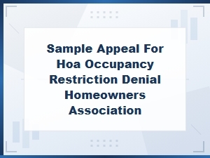 How to Appeal an Hoa Occupancy Restriction Denial