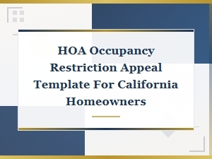 Appealing Hoa Occupancy Restrictions in California